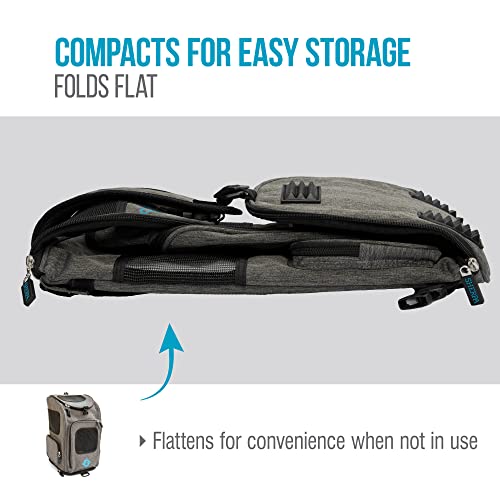 Sherpa 2-in-1 Backpack Travel Pet Carrier, Airline Approved & Guaranteed On Board - Gray, Medium - size: 17.0"L x 10.5"W x 11.0"H, style: Duffel Pet Backpack