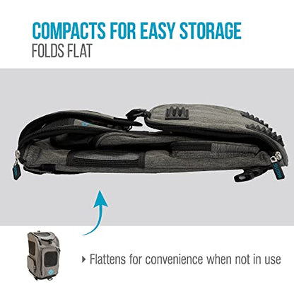 Sherpa 2-in-1 Backpack Travel Pet Carrier, Airline Approved & Guaranteed On Board - Gray, Medium - size: 17.0"L x 10.5"W x 11.0"H, style: Duffel Pet Backpack
