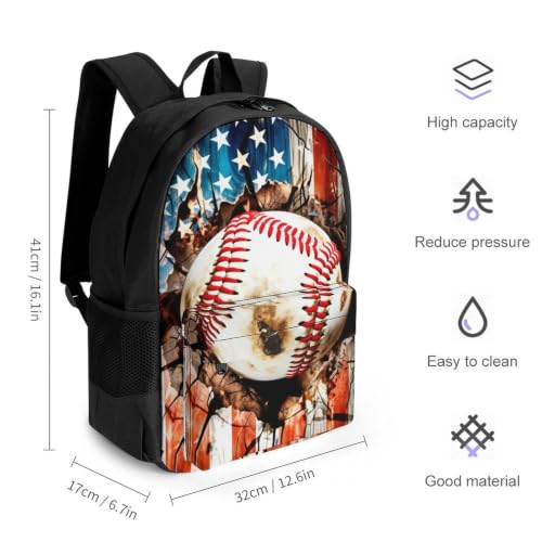 Baseball Backpack, Durable Polyester Daypack with Laptop Compartment, Reinforced Bottom, Adjustable Shoulder Straps And Multi Pockets for Travel And Daily Use - color: Baseball