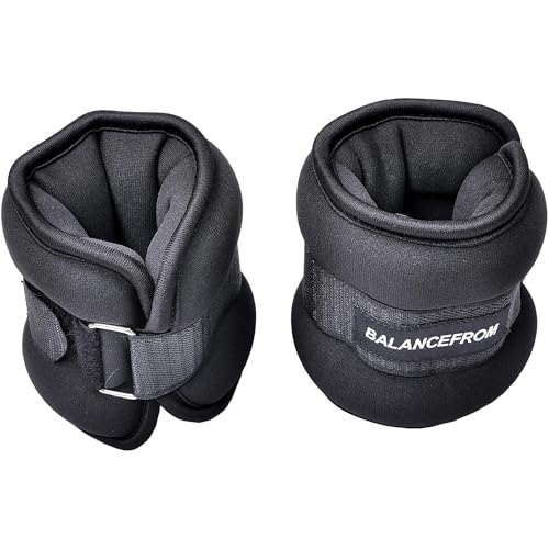 Fitvids Fully Adjustable Ankle Wrist Arm Leg Weights, 1-20LBS, Multiple Options - style: 4 lbs each (8-lb pair), Black