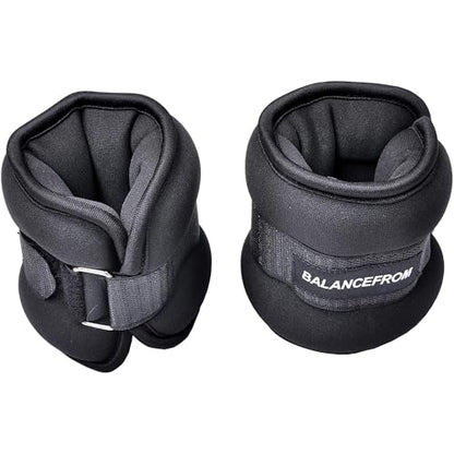 Fitvids Fully Adjustable Ankle Wrist Arm Leg Weights, 1-20LBS, Multiple Options - style: 4 lbs each (8-lb pair), Black