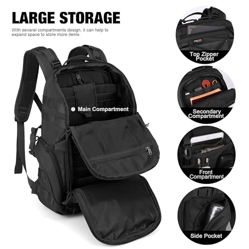 Mardingtop 30L Molle Military Backpack, Tactical Backpack for Men - color: Black