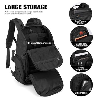 Mardingtop 30L Molle Military Backpack, Tactical Backpack for Men - color: Black