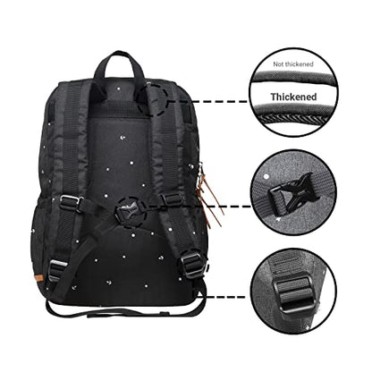 KAUKKO Laptop Backpack for Unisex Casual Daypack Fits 15.6" Laptop (09-BLACK) - color: 09-black