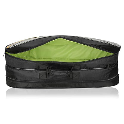 Yonex Stylish Badminton Kit-Bag |Double Zipper Compartment for Storage of 6 Rackets and Clothes|Side Pocket |Back Straps |Accessories Compartment |Made in India - color: BLACK GREY DARK YELLOW