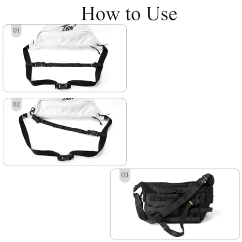 Messenger Bag 3 Point Belt with Magentic Quick Release Buckle Stability Belts Add on Straps for Crossbody Bag Sling Bag Sling Backpack Chest Bag Daypack Shoulder Bag Crossbody Purse