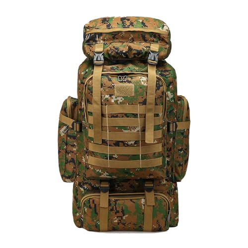 70L Hiking Backpack for Men, Waterproof Lightweight Camping Backpack, Military Rucksack with Molle, 3-Day Assault Pack for Travel, Climbing, Outdoor Sports (Green Camouflage) - style: Green Camouflage