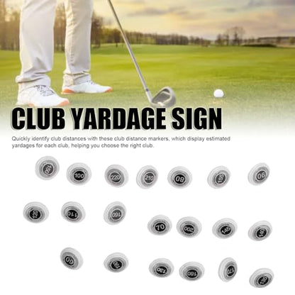 SUNGOOYUE Golf Club Distance Markers, 20 Pack Easy Install Golf Ball Makers Reference for Golfers & Training Sessions - color: White