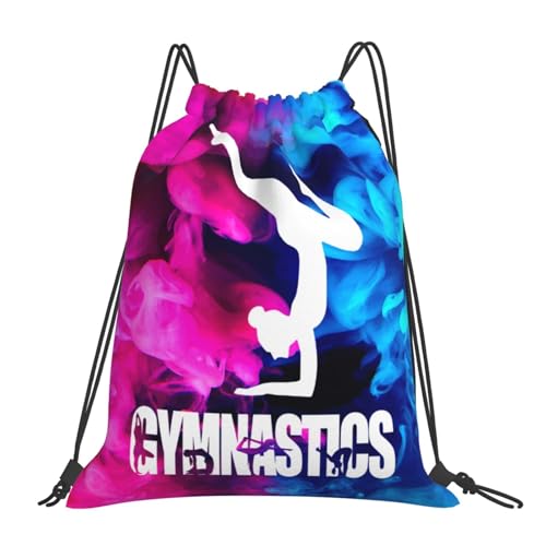 Gymnastics Drawstring Backpack Light Gym String Bag Pink Water Resistant Sackpack Sport Yoga Daypack For Womens Mens - color: Gymnastics1