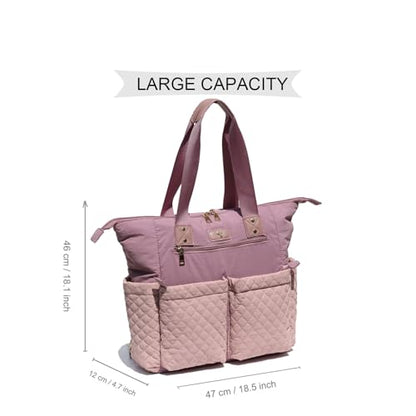 ESVAN Diaper Tote Bag Totepack Backpack 2 in 1 for Women Multifunctional Large Capacity with Insulated Pockets Travel | Multifunctional - color: Pink Purple
