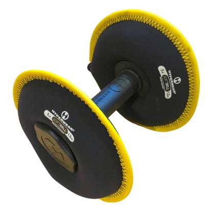 HYPERWEAR SoftBell Adjustable Dumbbells – Soft Neoprene Weight Plates with Easy-Grip Handle, Modular Dumbbell System for Home Gym, Strength & Functional Training (3-40 lbs) - color: (B) 6-Pound | Yellow | Single