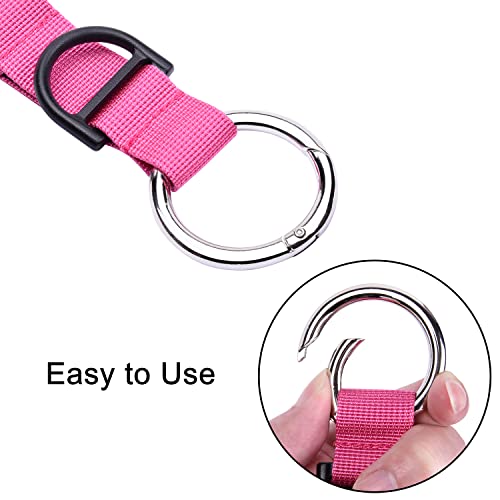 Wisdompro Jacket Gripper Strap, Add a Bag Luggage Straps Baggage Suitcase Belts Travel Accessories with Hook and D-Ring - Make Your Hands Free, Easy to Carry Your Extra Bags - Hot Pink - color: Hot Pink