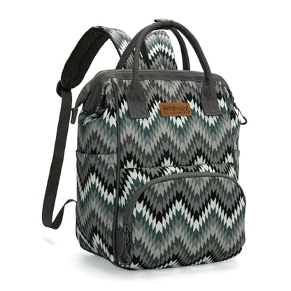 Montana West Wrangler Aztec Callie Diaper Bag Backpack with Stroller Straps Multifunction Baby Travel Bag WG2211-9110BK - color: Classic Stripe Black