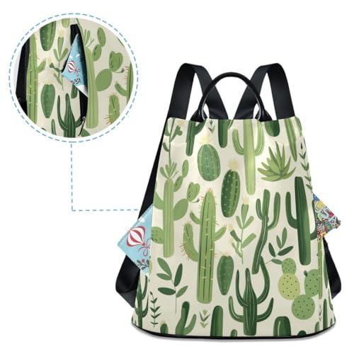 ALAZA Green Plants Cactus Trips Hiking Camping Rucksack Pack for Women - color: multicolor 21