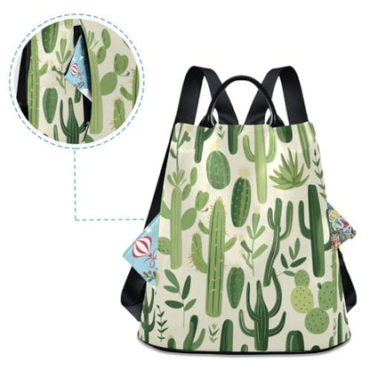 ALAZA Green Plants Cactus Trips Hiking Camping Rucksack Pack for Women - color: multicolor 21