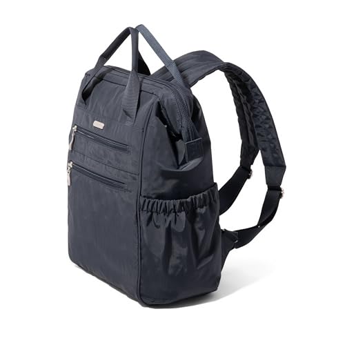 Baggallini City Scape Backpack - 15"x11" Lightweight Work Travel Bag w/Luggage Sleeve & RFID - color: French Navy