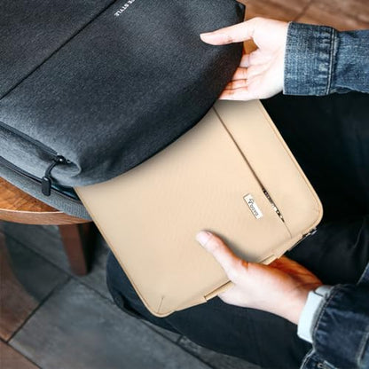 Voova Laptop Sleeve Case 13 13.6 Inch with Handle, 360°Protective Waterproof Slim Computer Bag Cover Compatible with MacBook Air 13 M1/M2/M3/M4 2020-2024, MacBook Pro 13, IPad Air/Pro 13, Beige - color: Apricot, size: 12.6-13.6 Inch