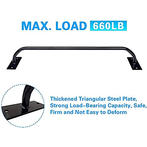 Wall Mounted Pull Up Bar And Dip Station, Multifunctional Chin Up Bars Heavy Duty Strength Training Fitness Bar, Max Load 550 Lb
