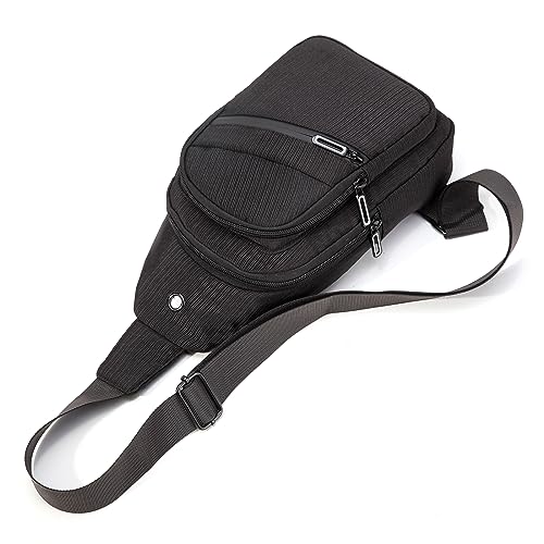EVANCARY Small Sling Bag Crossbody Bags for Women Men, Sling Backpack Chest Daypack Cross Body Bag for Travel Outdoor - color: Dark Black