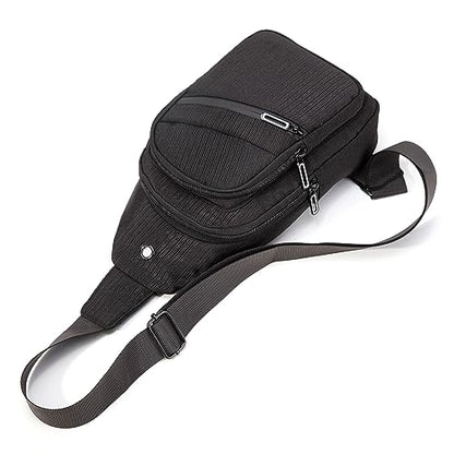 EVANCARY Small Sling Bag Crossbody Bags for Women Men, Sling Backpack Chest Daypack Cross Body Bag for Travel Outdoor - color: Dark Black