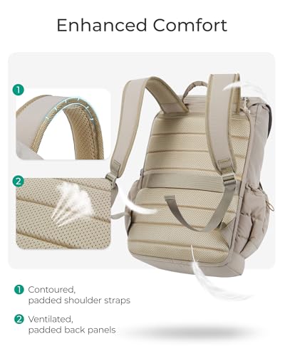 BAGSMART College Laptop Backpack, Large Opening Travel Backpack for Women, Outdoor Backpack for 15.6 Inch Laptop, Black - color: Black
