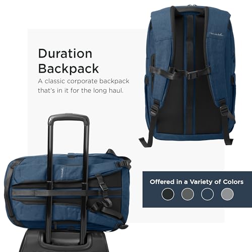 TravisMathew Duration Backpack with Laptop Sleeve, Water-Resistant Bag for Work, Travel & Hiking, Navy Heather - color: Navy Heather