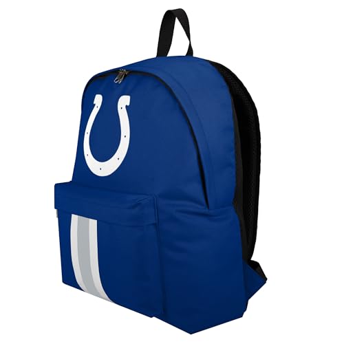 FOCO NFL Officially Licensed Team Color Primary Logo Solid Stripe Football School Bag Travel Backpack - Indianapolis Colts - Blue - color: Indianapolis Colts