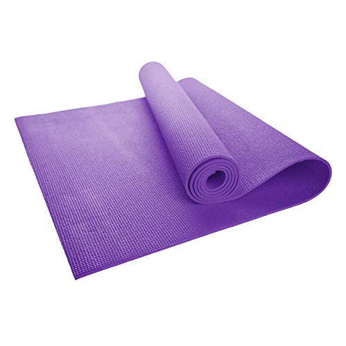10-Pack Yoga Mat, 68" x 24" Non Slip Exercise Mat, 4mm Thick Gym Mat for Fitness and Stretching, Bulk Non Toxic Yoga Mats for Schools and Studios - color: Purple