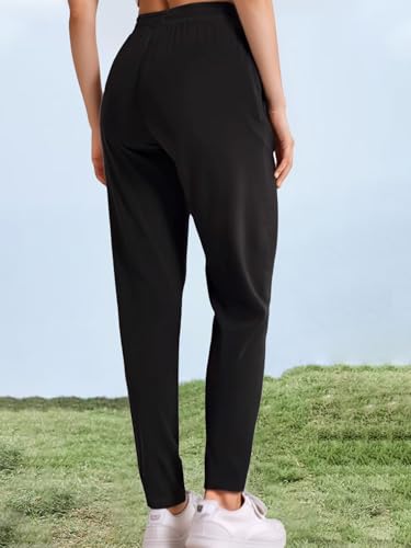 Hidkat Women's Outdoor Hiking Pants Stretchy Running Athletic Pants - color: Black, size: Large