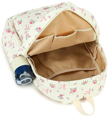 LEDAOU School Backpack for Teen Girls Elementary Middle School Bookbag Kids Backpacks Women Laptop Backpack Travel Daypack - color: Pink-black Bow