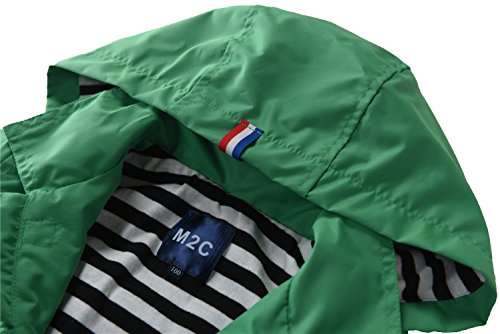 M2C Boys Girls Hooded Cotton Lined Rain Jacket Light Windbreaker - color: Green, size: 4-5T