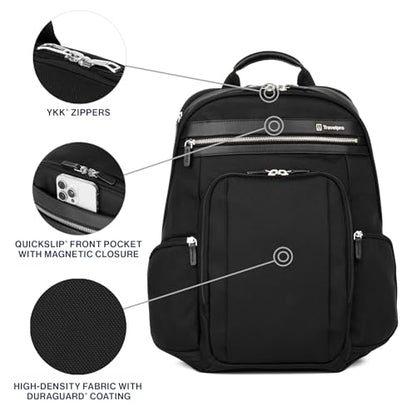 Travelpro Platinum Elite Business Laptop Travel Backpack, Fits up to 16 Inch Laptop, Water Resistant, Men and Women, Black - color: Black, size: 17.5 inches