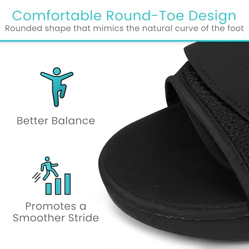 Vive Rounded Post Op Shoe for Injured Foot - Orthopedic Recovery Shoes for Women, Men - Lightweight, Adjustable Medical Walking Shoe for Post Surgery, Stress Fracture, Bunions, Sprains - Left or Right (X-Small) - size: X-Small