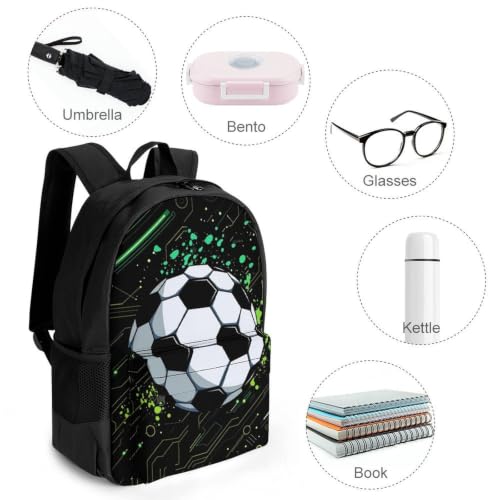 Football Backpack, Durable Polyester Daypack with Laptop Compartment, Reinforced Bottom, Adjustable Shoulder Straps And Multi Pockets for Travel And Daily Use - color: Football