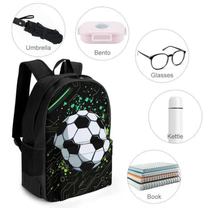 Football Backpack, Durable Polyester Daypack with Laptop Compartment, Reinforced Bottom, Adjustable Shoulder Straps And Multi Pockets for Travel And Daily Use - color: Football