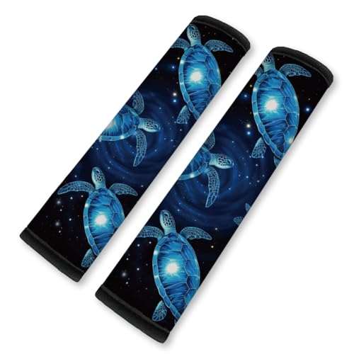 2Pcs Turtle Soft Auto Seat Belt Cover Pad, Sea Turtle Print Car Seatbelt Shoulder Cushion for Comfortable Driving, Compatible with All Cars' Seatbelt and Backpack Straps 11x2.4inch - color: Turtle