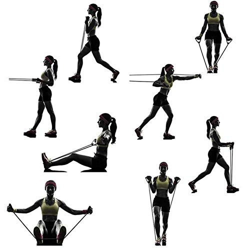 Resistance Bands Set 11PCS Workout Bands 5 Stackable Exercise Bands with Handles ，Door Anchor and Ankle Straps，Stackable Up to 150lbs，for Resistance Training，Home Workouts, Black