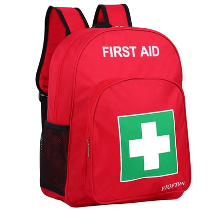 First Aid Backpack Empty, Red Waterproof Emergency Backpack, Portable Large Capacity Empty Medical First Aid Bag for Car Home Office Outdoor Travel Hiking Camping - color: Red2