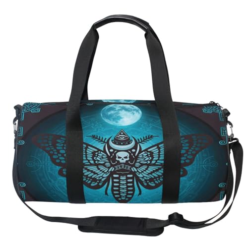 MNSRUU Duffel Bags Skull Butterfly Sports Gym Bag Travel Luggage Overnight Bags for Men Women Duffel Bags for Traveling - color: Skull 89