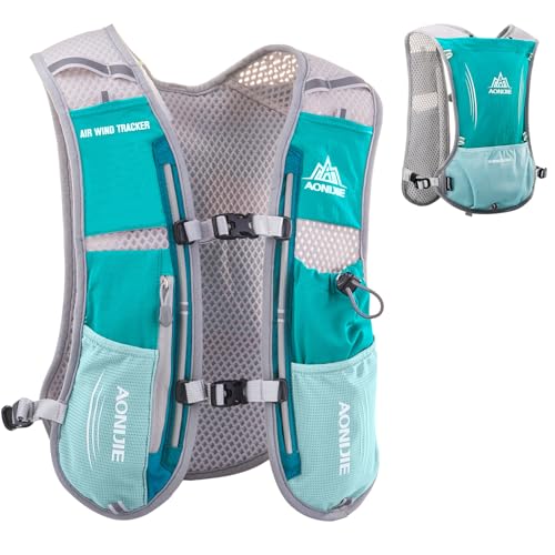 Azarxis Hydration Running Vest Backpack Pack 5L 5.5L for Women and Men Jogging Trail Race Marathon Cycling Hiking - color: #1 Mint Blue (5L) - Only Backpack