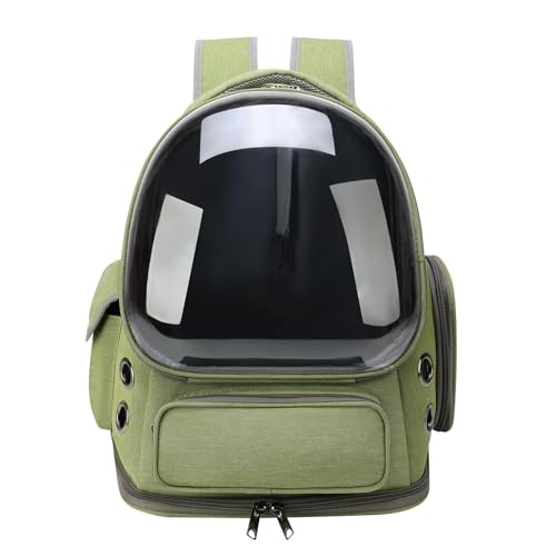Cat Backpack Carrier for Cats and Small Dogs, Breathable Cat Bubble Backpack, Airline Approved Pet Travel Carrier for Hiking Camping Outdoor(Green) - color: Green