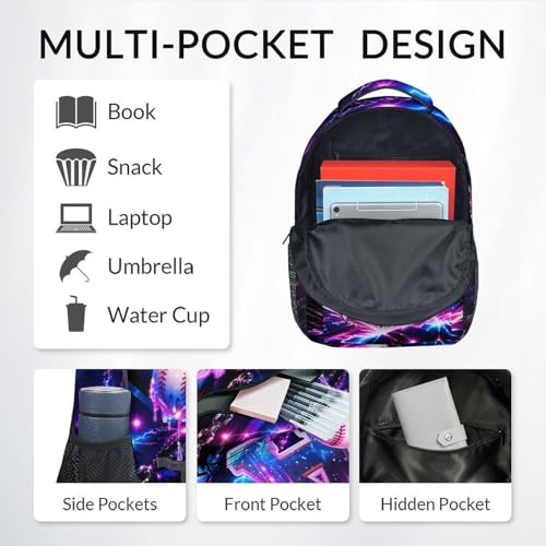 COZYAURA Baseball Backpack for Kids, Personalized Boys School Bag with Custom Name Initial, 17 Inch Monogram Sports Bookbag for Elementary Middle School - color: Purple
