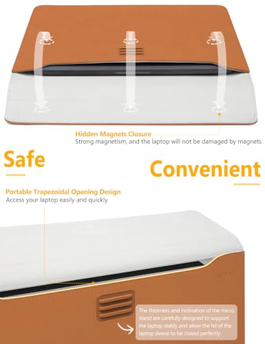 HYZUO 13 Inch Laptop Sleeve Case Bag with Adjustable Stand for MacBook Air 13 M5 A3449 M4 M3 M2 M1 2026-2018, 13" MacBook Neo 2026, MacBook Pro 13 M2 M1 2026-2016, Surface Pro, XPS 13, Brown - color: Brown, size: 13 Inch