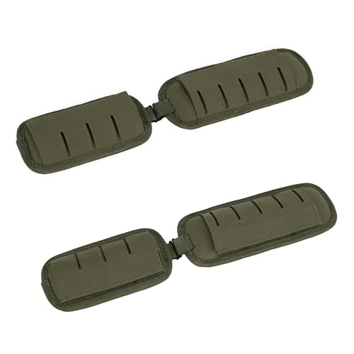 2-in-1 Tactical MOLLE Plate Carrier & Backpack Shoulder Pads - Adjustable, Padded, 500D Nylon, Durable Outdoor Gear for Men & Women - color: Ranger Green
