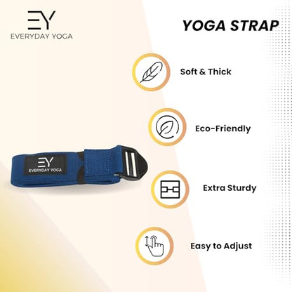 Everyday Yoga Super Strong Strap, Quiet Cinch Buckle, Stretching & Physical Therapy Fitness, Improve Flexibility - size: 6 Foot