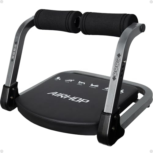 AIRHOP Ab Machine for Home, Ab Exercise Equipment for Core Training, Foldable Ab Crunch Machine with 4 Adjustable Resistance, Sit Up Exercise Equipment 330 LBS Capacity for Beginners & Pros