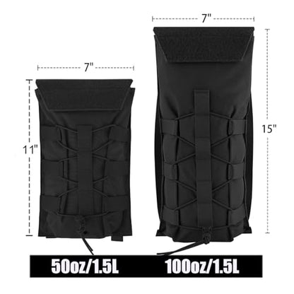 PETAC GEAR 1.5L / 3L Tactical Hydration Pack，Molle Carrier Pouch for 50 oz /100 oz Hydration Bladder Daypack Water Backpack. - color: BK, size: 3L bag only