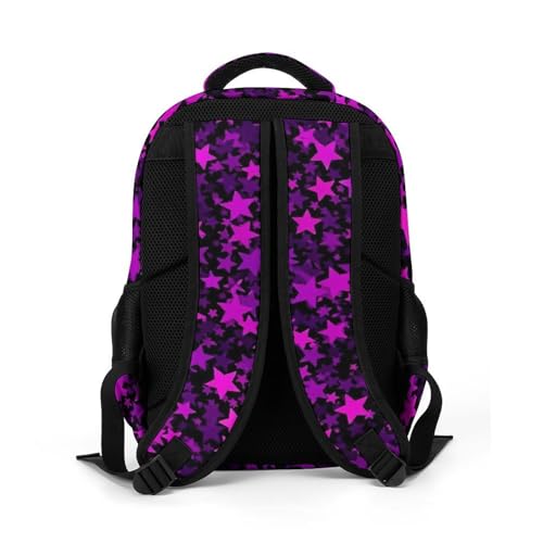 Backpack Purple Star, Lightweight Water Resistant Casual Daypack for Travel Commute and Hiking - color: Pattern (265)
