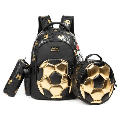 Boys' School Backpack with Lunch Box and Pencil Case - Ideal for Teens and Middle School Students - color: 08 Black
