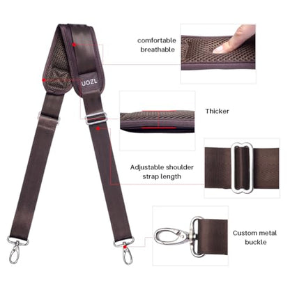 59 Inch Shoulder Straps, Soft with Ultra-Thick Fixed Shoulder Pad, Two Way Independently Adjustable Buckle Replacement Straps for Laptop Bag Messenger Bag Tool Bag Luggage,Brown - color: Brown, size: 59 inch